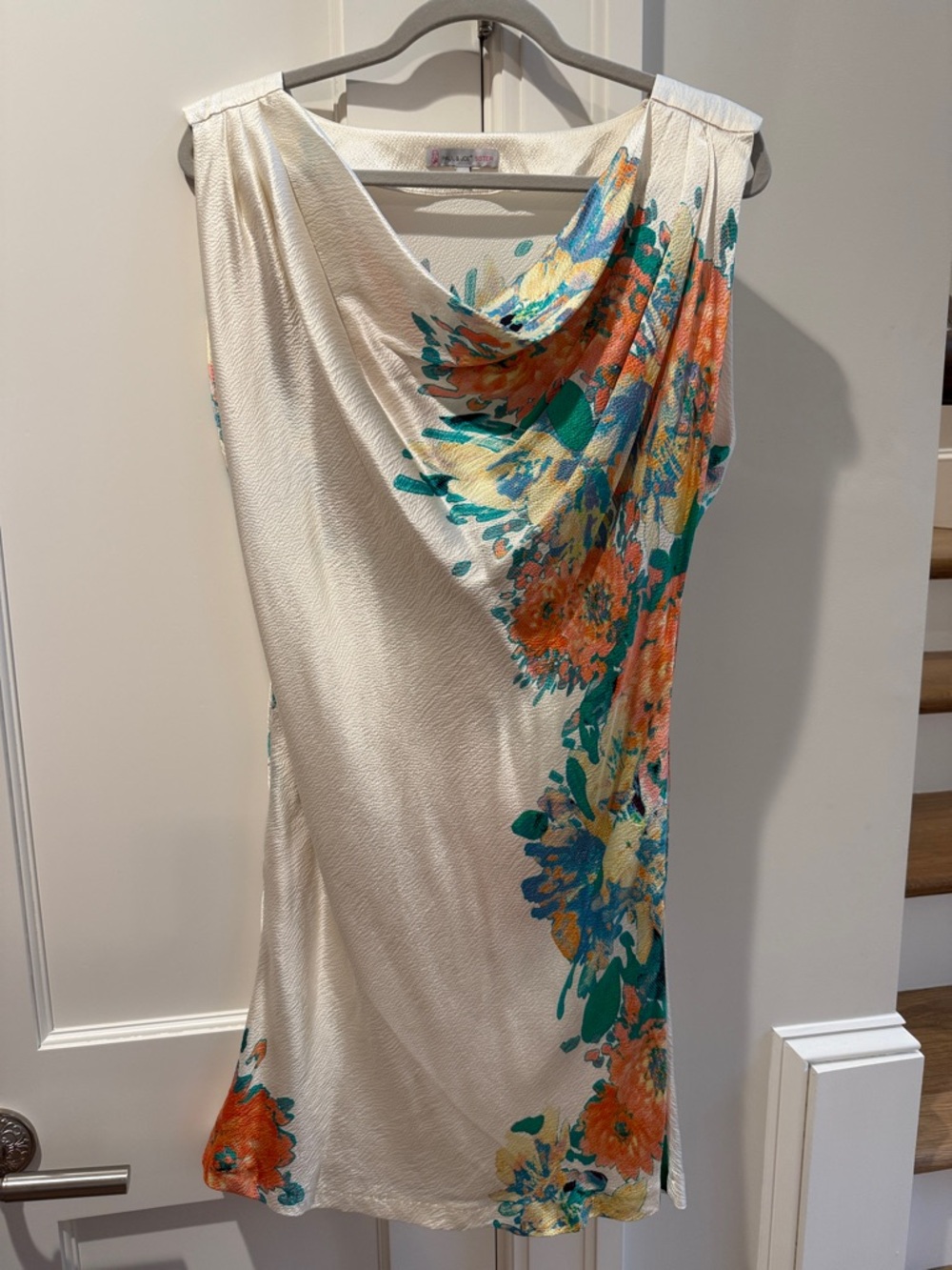 Paul & Joe Cream Mini Dress with Orange and Teal Floral Print